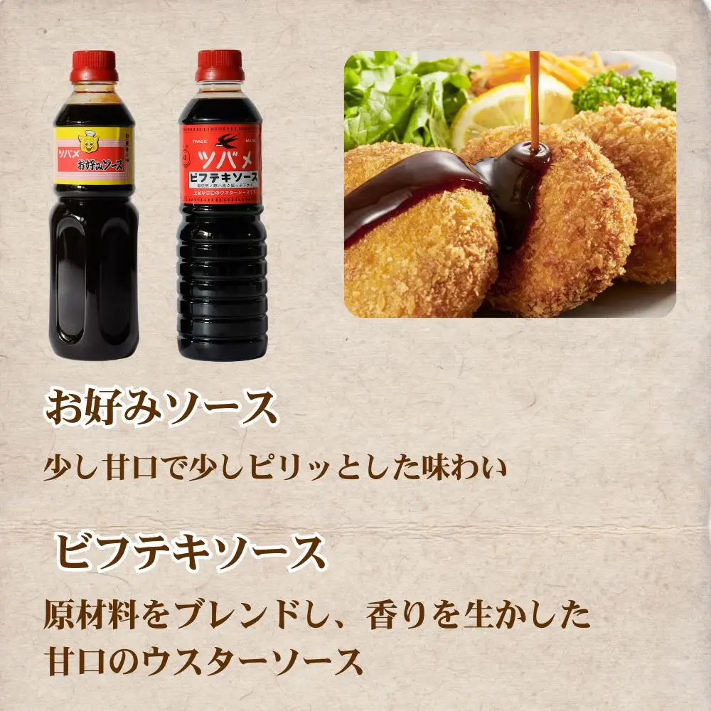 【ツバメソース】お好みソース・ビフテキソース 2種詰め合わせ 500ml 各1本 | 都・東寺の味 調味料 老舗メーカー