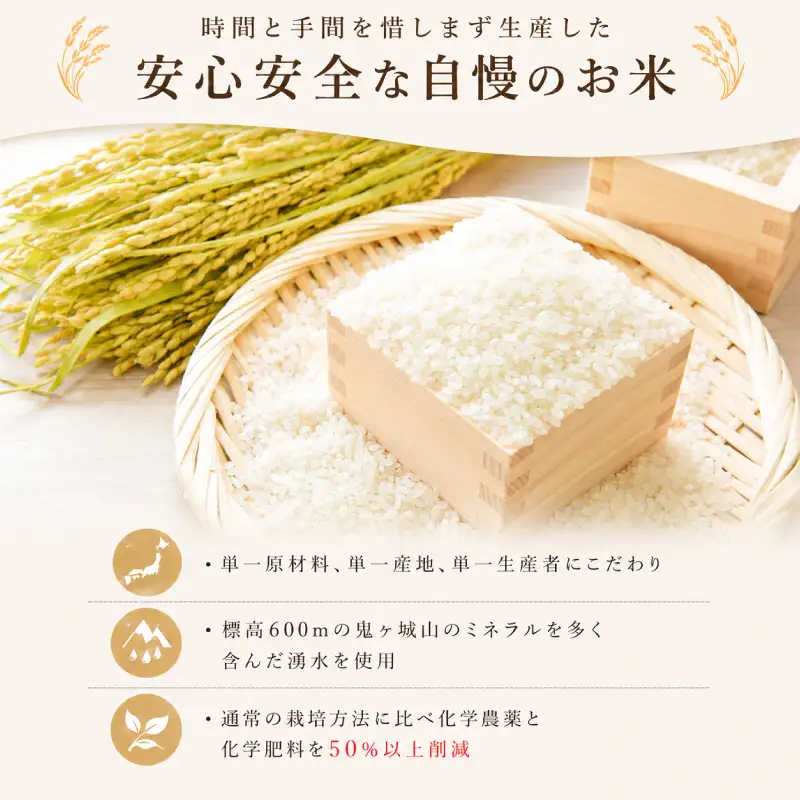 【先行予約】 コシヒカリ 10kg 隔月3回 (合計30kg) 無洗米 令和8年産 【10月以降順次発送】 山口県産 特別栽培エコ50 (化学農薬・肥料50％以上削減/精米まで一貫加工)  《内日三町：DZ》