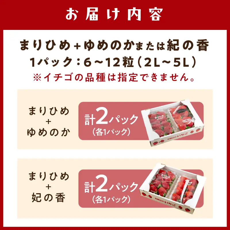 【1223】農園直送！完熟イチゴ食べ比べセット2種 2パック《先行予約》2027年1月中旬頃から順次発送予定【配送不可地域：北海道・沖縄・離島】