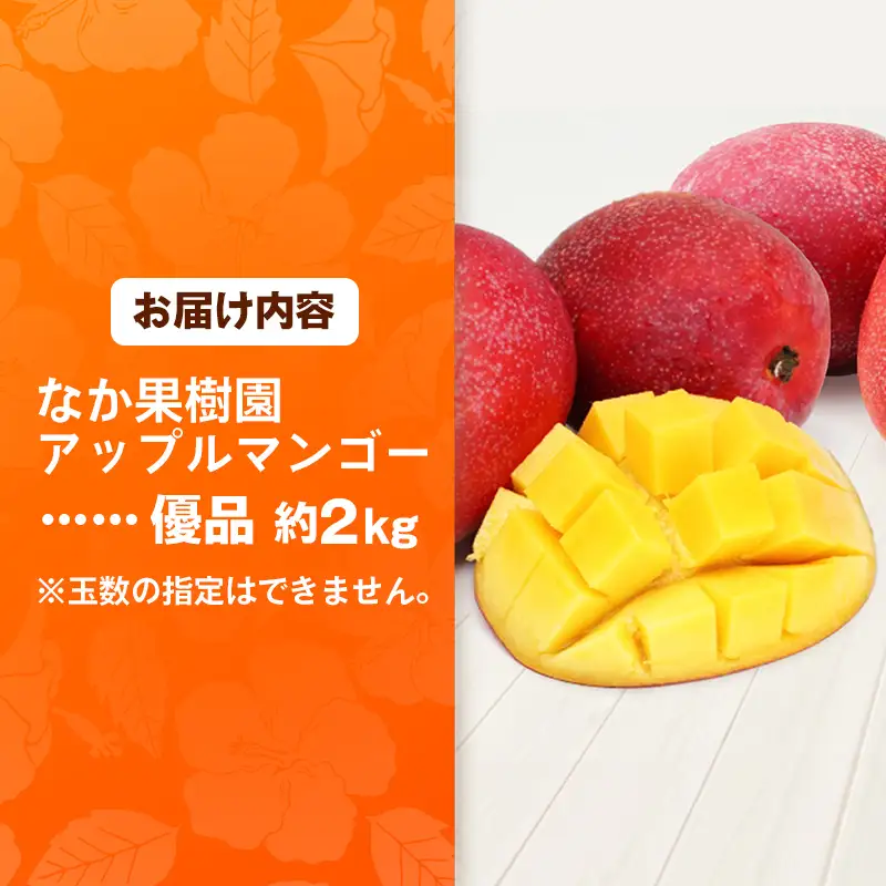 【化粧箱入り】【先行受付・2026年発送】なか果樹園 アップルマンゴー 優品 約2kg - 産地直送 先行予約 沖縄県産 贈り物 ギフト プレゼント 南国フルーツ 旬の味覚 オススメ 沖縄県 八重瀬町
