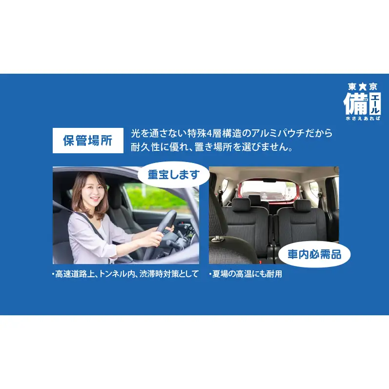 東京備エール 水さえあれば （555ml×15本）×8箱　計120本 非常用飲料水 保存水 純水 ミネラルゼロ 耐熱アルミパウチ容器 渋滞対策 車で保管 備蓄水 防災グッズ 避難グッズ 備蓄品