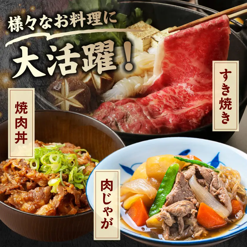 宮崎牛肩スライス1.5kg〔23-8903〕_(都城市) 牛肉 500グラム×3パック すき焼き 煮込み料理などで A4ランク以上 ギフト 贈答用