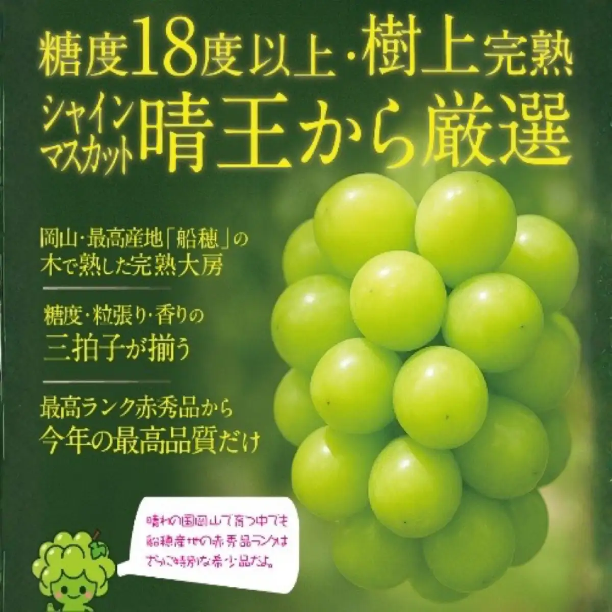 【2回定期便】木熟ぶどう ハレノシャイン シャインマスカット プレミアム 晴王 2房 (1.6kg以上)2回お届け | シャインマスカット 晴王 ハレノシャイン 木熟ぶどう プレミアム 800g以上 1房 岡山県産 ぶどう 葡萄 大房 高糖度 甘い 種なし 皮ごと食べられる フルーツ 果物 人気 産地直送