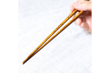 京都長岡京産 紋竹八角摺り漆箸 2膳セット [1643]