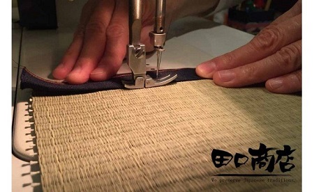 【ゴシゴシ洗える！？】畳ランチョンマット、テーブルランナーセット　カラー：青紋＋青