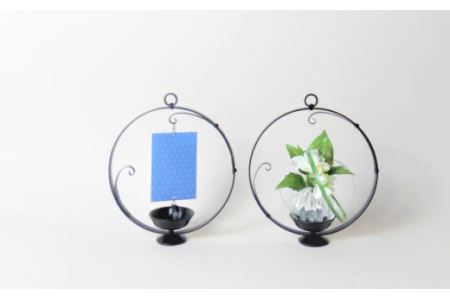 置き風鈴「風の音」【風鈴 吹きガラス 花器 アロマキャンドル インテリア 雑貨 日用品 おしゃれ シンプル 花台 キャンドルベース 硝子 ガラス 島根県 安来市】