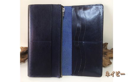 本革ルガトショルダーの2つ折り長財布（真鍮ファスナー） ファッション  赤