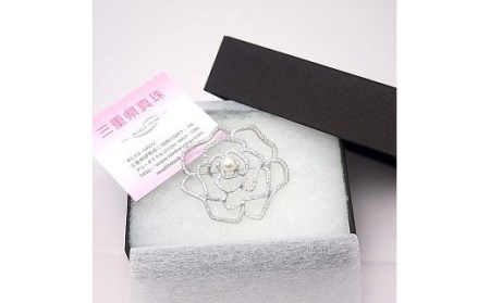 298 アコヤ真珠ブローチ（バラモチーフ）　パール 宝石 アクセサリー ジュエリー 伊勢志摩 伊勢市 結婚式 入学式 ギフト 贈り物 フォーマル バラ プレゼント 誕生日 本真珠