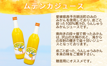 ＜むてじゅれセット（みかんジュース「ムテンカ」720ml×2本 じゅれ 2種×2個）MJ-2＞温州みかん ミカン 飲むゼリー あけはまシーサイドサンパーク 贈答用 愛媛県西予市【常温】『最短10営業日以内に順次発送予定』 AAS0003
