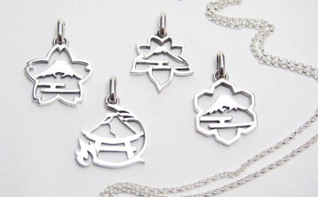 ペンダント 【ハンドメイドアクセサリー】秋 富士山ペンダント ネックレス 