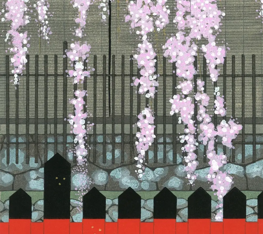 【芸艸堂】加藤晃秀 木版画「桜の譜」（額付）