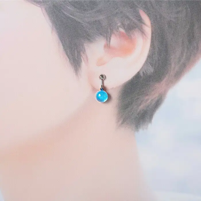 2465.ジュエリー イヤリング アクセサリー 湖水 ガラス細工 ハンドメイド 手作り 北海道 弟子屈町