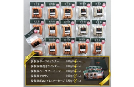 北海道産放牧豚 無添加ウインナーセットｘ2セット【12000302】