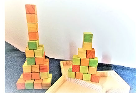 木のおもちゃ　キューブdeピタゴラスの定理