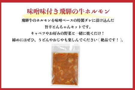 飛騨神岡名物 味付き飛騨旨豚 味付き牛ホルモン 牛と豚セット 神岡 飛騨 ホルモン ステーキ モツ  ひだ小僧 [Q177]