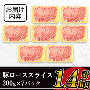 《数量限定》九州産 豚ロース 生姜焼き用 スライス 約1.4kg (200g×7パック) 国産 豚肉  小分け【ナンチク】A219-v01