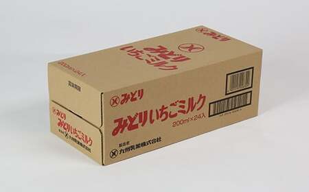 いちごミルク 乳飲料 乳製品 ロングライフ商品 長期保存 常温 ／ LLみどり いちごミルク 200ml×24本（飲みきりサイズ）＜108-042＞