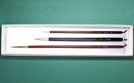 筆工房楽々堂の絵手紙筆　希少3本セット＜054-019＞