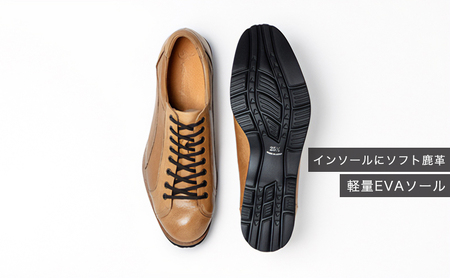 倭イズム ( ヤマトイズム ) 鹿革 シューズ 紳士靴 YA3300 （ ライトブラウン ） ファッション 革製品 革靴 お洒落 レザーシューズ やわらかい 快適 履き心地 3E  BN003 23.5cm