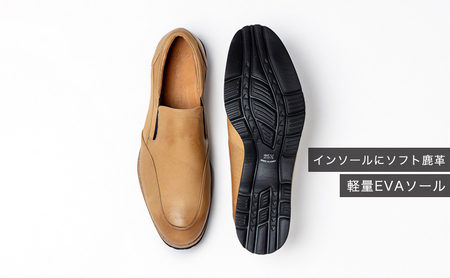  倭イズム ( ヤマトイズム ) 鹿革 シューズ 紳士靴 YA3302 （ ライトブラウン ） ファッション 革製品 革靴 お洒落 レザーシューズ やわらかい 快適 履き心地 3E  BN002 24.0cm
