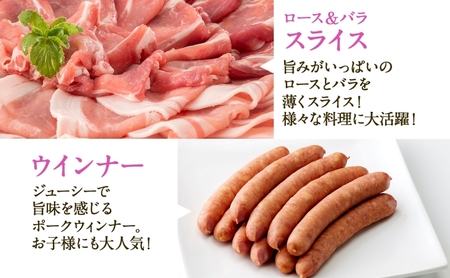 定期便 6ヶ月連続 全6回 Takahashi Farm 4種の豚肉とウインナー 2.6kgセット 焼肉用 ロース バラ 各500g 豚肉スライス ロース バラ 各500g ウインナー 300g×2袋 岐阜県産 精肉 国産 お鍋 料理 人気 お取り寄せ ご褒美 自家用 送料無料 岐阜県 揖斐川町