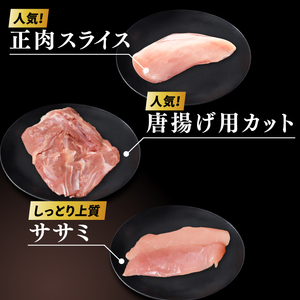 【2ヶ月定期便】奥久慈しゃも肉詰め合わせ・堪能セット（計1kg）（正肉スライス400g・唐揚げ用カット200g・ササミ400g）｜茨城県 大子町 奥久慈 袋田 奥久慈しゃも生産組合 地鶏 軍鶏 シャモ 鶏肉 正肉 唐揚げ からあげ ささみ ササミ 焼き鳥 鍋 冷凍（AR002）