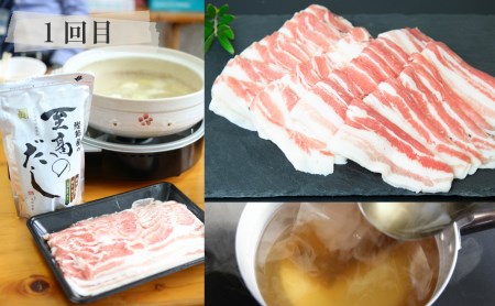 【定期便】畜産王国鹿児島の黒豚満喫コース 至高のだし付き（全5回） お肉 定期便 国産 鹿児島県産 豚肉 黒豚 しゃぶしゃぶ とんかつ 焼肉 切り落とし セット 毎月 食べ比べ 冷凍 南さつま市