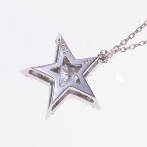 K18WG(ホワイトゴールド) ダイヤネックレス 星(P6140)