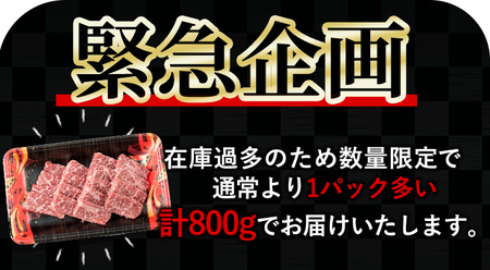 ＜数量限定＞ 鹿児島県産 黒毛和牛 A5 等級 赤身 焼肉 セット 合計800g(200g×4パック)  牛肉 モモ ウデ【LRプラスK】A227-v02
