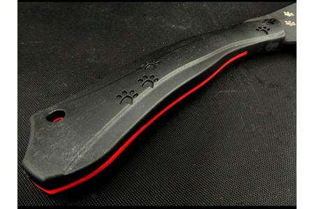 H60-13 NYAIFE KITCHEN （ニャイフキッチン）【ブラックブレード】 三徳包丁 ブラック/レッド ネコver