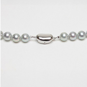 定番8～8.5ミリ　アコヤ真珠　グレーブルーネックレス／　真珠　南伊勢町　パールハヤシ　三重県　伊勢志摩産