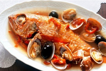 のどぐろのアクアパッツァ　和風仕立て（2尾）【のどぐろ 冷凍  惣菜 250g×2袋 魚介類 魚 ノドグロアクアパッツァ トマト とまと あさり アサリ 洋食 個包装 真空パック 父の日 母の日】