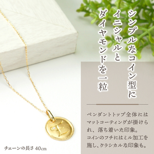 【K10】イニシャルペンダントネックレス イニシャル：Ｈ