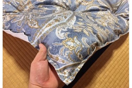 『洋風仕立て』素朴なコットン肌布団＜抗菌・防ダニ＞/シングル・ブルー