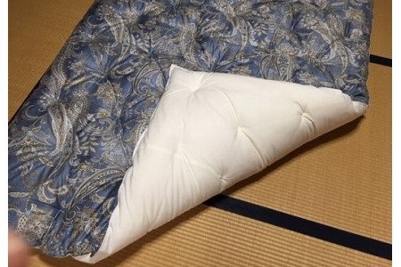 『うす仕立て洋風・コットン95%』掛け布団＜抗菌・防ダニ＞/シングル・ブルー