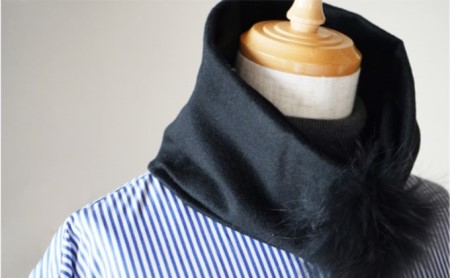 Made in Japan カシミヤティペット（ブラック） RF258-NT【ファッション小物・ファッション・カシミヤティペット・カシミヤ】