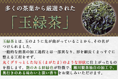 玉緑茶(たまりょくちゃ)「一番茶」《60日以内に出荷予定(土日祝除く)》100g×5本 熊本県 大津町産 株式会社 瀬川製茶