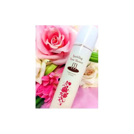 敏感肌にぴったり　*温泉水にローズエキス・コラーゲン配合*「スパークリング・ローズ・シャワー」150g～高濃度炭酸でしっとりやわらか～顔・体・髪に！