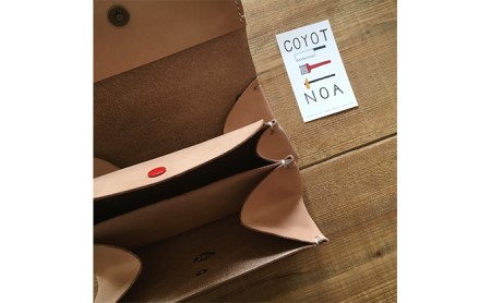 coyotE noa のくったりお財布 革財布 牛革 ヌメ革 天然素材 ハンドメイド 手作り　036-08