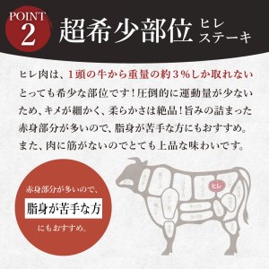 【全2回 定期便】佐賀牛 ヒレ ステーキ　総計1.44kg 999-J410