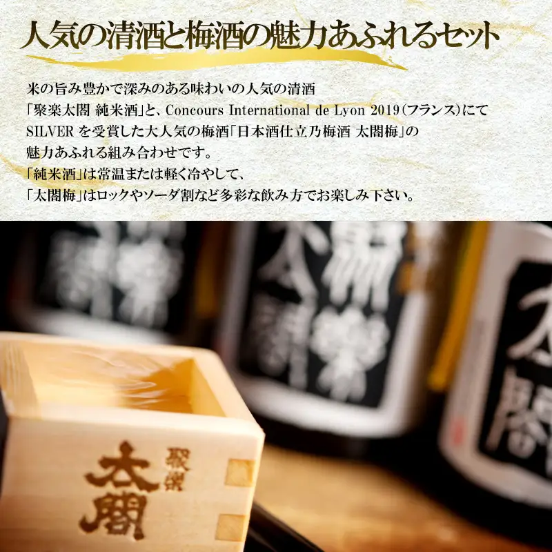 唐津地酒太閤 聚楽太閤純米酒と大人気の梅酒ファミリーセット 720ml各1本(計2本)