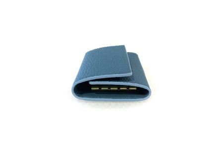 豊岡財布 三つ折りキーケース ドイツ製高級皮革使用 ジーンブルー