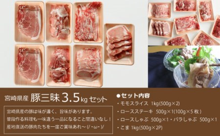 宮崎県産 豚三昧3.5kgセット【C283-60】