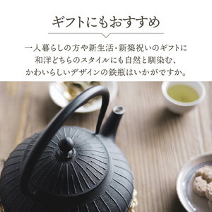 南部鉄器 鉄瓶 平八千草 0.8L 【OIGEN 作】 IH調理器 伝統工芸品 白湯