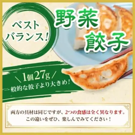 【佐野餃子(中)肉餃子24個4人前】×2袋と【佐野餃子(中)野菜餃子24個4人前】×2袋_餃子 ぎょうざ ギョウザ ギョーザ 焼き 肉 肉餃子 野菜 野菜餃子 中華 惣菜 おかず おつまみ 簡単調理 栃木 佐野 冷凍 送料無料_【配送不可地域：離島・沖縄県】【1116676】