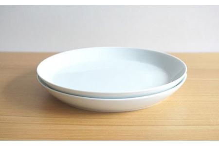 【陶器市特集】【白山陶器】【磁器の美しさ】 S-lineシンプルな25cm プレート 皿 2枚セット 白磁【波佐見焼】 [TA58] 波佐見焼