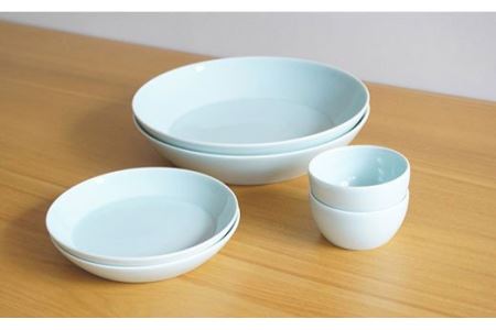 【白山陶器】【2人分の食器】シンプルで実用的なS-lineセット 深皿 プレート ボール 青白釉 食器 皿 【波佐見焼】 [TA59] 波佐見焼
