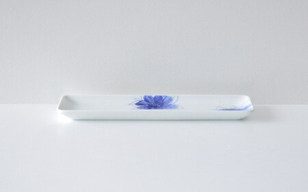 有田焼 鉄仙シリーズ 細角皿(青) 2枚セット 聡窯 皿 食器 A24-38