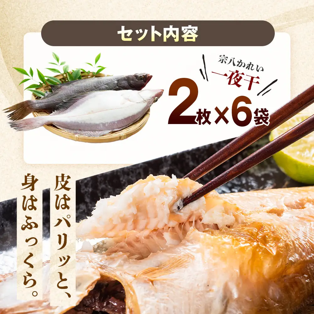 知床羅臼産宗八かれいセット（2枚×6セット）魚介類 かれい 小分け 北海道