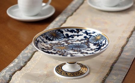 【伊万里焼】伊万里陶苑 金彩松絵コンポート皿 070-H959